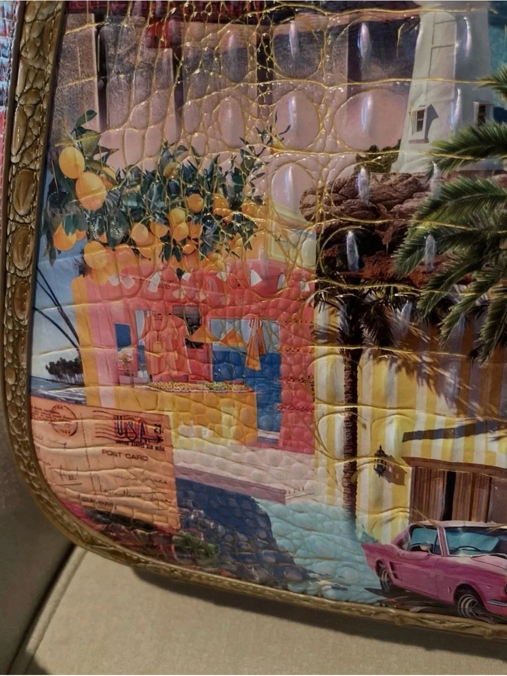 Brahmin Aliza Colorful Tote In Myrtos Multi Beach  Travel Matching CC Wallet NWT